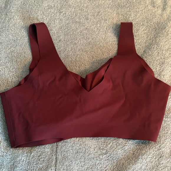 Honeylove V-Neck Size Large Bra Burgundy Seamless Bra Pullover No Underwire - Picture 5 of 6